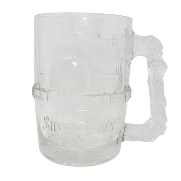 Silver Legacy Resort Casino Reno Nevada Heavy Glass 24 oz Mug Stein Oil Rig - Picture 3 of 5